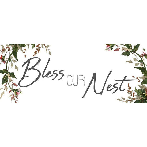 Bless Our Nest Panel White Modern Wood Framed Art Print by Kimberly, Allen