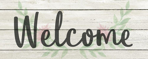 Welcome White Modern Wood Framed Art Print with Double Matting by Kimberly, Allen