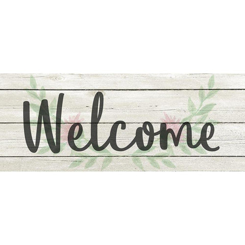 Welcome Black Modern Wood Framed Art Print by Kimberly, Allen