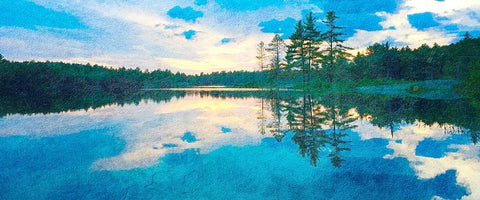 Mountain Lake Black Ornate Wood Framed Art Print with Double Matting by Kimberly, Allen