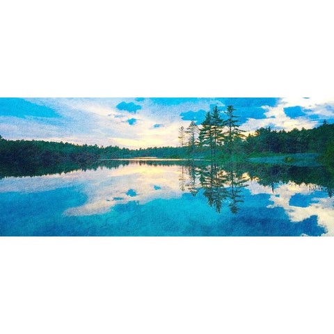 Mountain Lake Black Modern Wood Framed Art Print by Kimberly, Allen