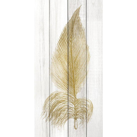 Feather of Gold 2 Gold Ornate Wood Framed Art Print with Double Matting by Kimberly, Allen