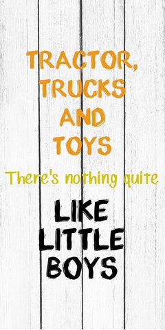 Tractor and Trucks White Modern Wood Framed Art Print with Double Matting by Kimberly, Allen