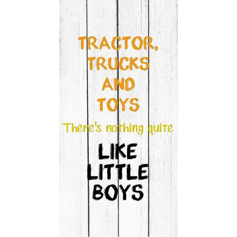 Tractor and Trucks Black Modern Wood Framed Art Print by Kimberly, Allen