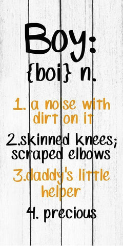 Boy White Modern Wood Framed Art Print with Double Matting by Kimberly, Allen