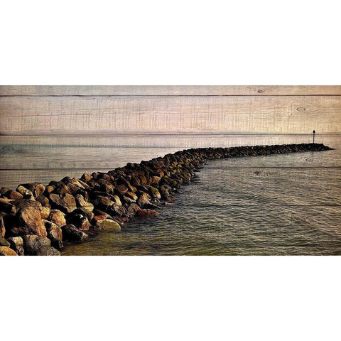 Rock Path White Modern Wood Framed Art Print by Kimberly, Allen