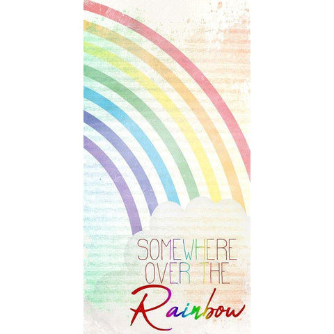 Somewhere Over The Rainbow 1 White Modern Wood Framed Art Print by Kimberly, Allen