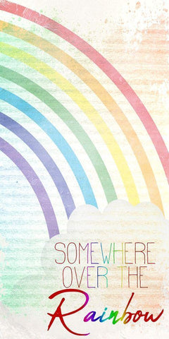 Somewhere Over The Rainbow 1 White Modern Wood Framed Art Print with Double Matting by Kimberly, Allen