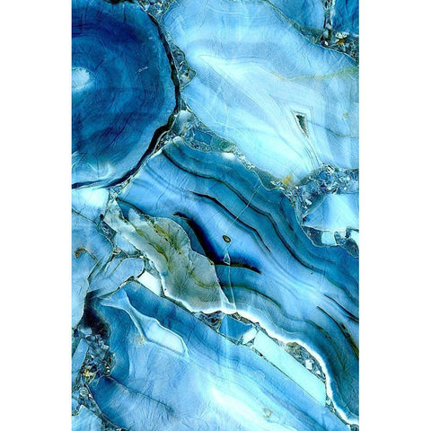 Indigo Streams Gold Ornate Wood Framed Art Print with Double Matting by Kimberly, Allen