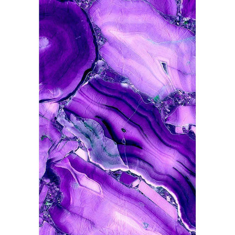 Violet Streams White Modern Wood Framed Art Print by Kimberly, Allen