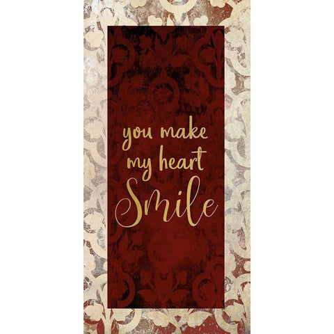 Smile White Modern Wood Framed Art Print by Kimberly, Allen