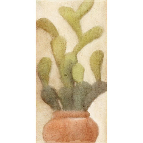 Potted Cactus 1 Black Modern Wood Framed Art Print by Kimberly, Allen