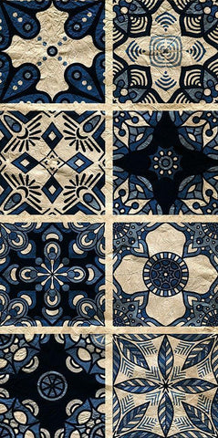 Navy Panel 1 Black Ornate Wood Framed Art Print with Double Matting by Kimberly, Allen