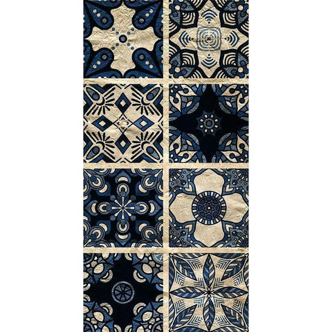Navy Panel 1 Gold Ornate Wood Framed Art Print with Double Matting by Kimberly, Allen