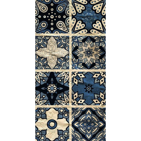 Navy Panel 2 Gold Ornate Wood Framed Art Print with Double Matting by Kimberly, Allen