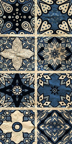 Navy Panel 2 Black Ornate Wood Framed Art Print with Double Matting by Kimberly, Allen