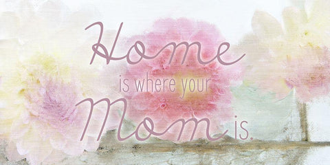 Home is where your Mom is White Modern Wood Framed Art Print with Double Matting by Kimberly, Allen