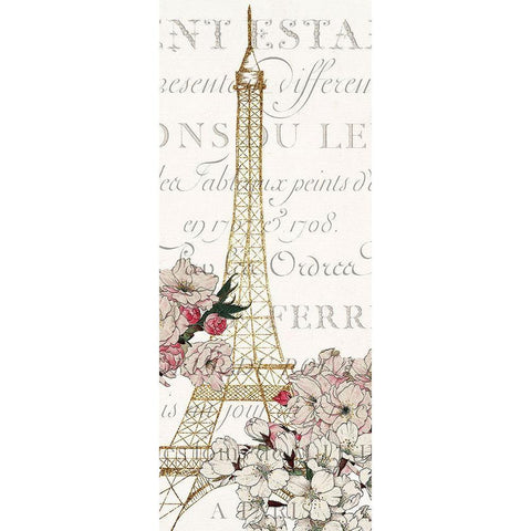 Cherry Blossom Paris 1 Gold Ornate Wood Framed Art Print with Double Matting by Kimberly, Allen