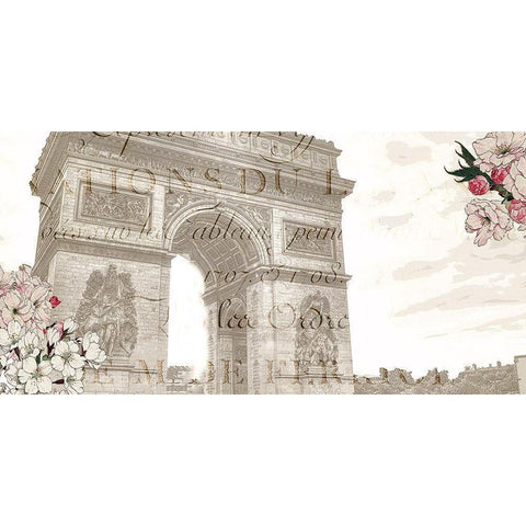 Cherry Blossom Paris 2 White Modern Wood Framed Art Print by Kimberly, Allen