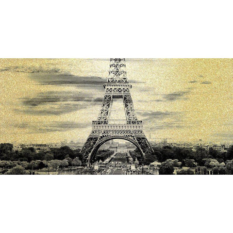 Paris B Gold Ornate Wood Framed Art Print with Double Matting by Kimberly, Allen