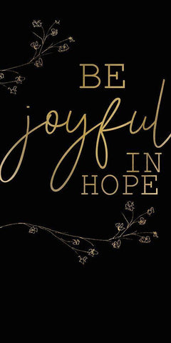 Be Joyful 1 Black Ornate Wood Framed Art Print with Double Matting by Kimberly, Allen