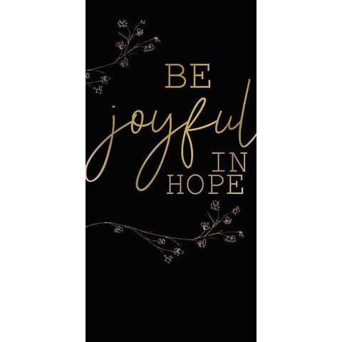 Be Joyful 1 Black Modern Wood Framed Art Print with Double Matting by Kimberly, Allen