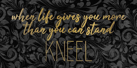 Kneel 1 Black Ornate Wood Framed Art Print with Double Matting by Kimberly, Allen