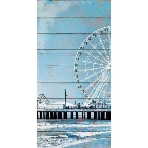 A Day at the Beach 1 Black Modern Wood Framed Art Print with Double Matting by Kimberly, Allen