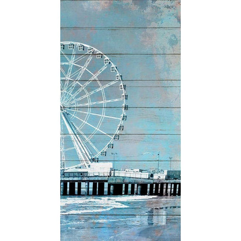 A Day at the Beach 2 White Modern Wood Framed Art Print by Kimberly, Allen