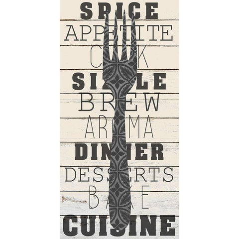 Cutlery 1 White Modern Wood Framed Art Print by Kimberly, Allen