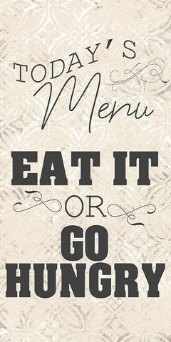 Todays Menu Black Ornate Wood Framed Art Print with Double Matting by Kimberly, Allen