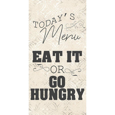 Todays Menu Black Modern Wood Framed Art Print by Kimberly, Allen