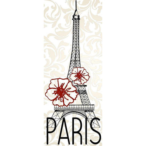 I Love Paris 1 Black Modern Wood Framed Art Print with Double Matting by Kimberly, Allen