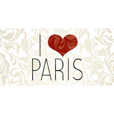 I Love Paris 3 Gold Ornate Wood Framed Art Print with Double Matting by Kimberly, Allen