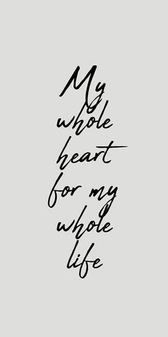 My Whole Heart White Modern Wood Framed Art Print with Double Matting by Kimberly, Allen