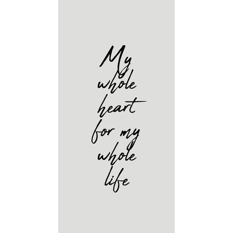 My Whole Heart Black Modern Wood Framed Art Print by Kimberly, Allen