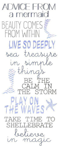 Mermaid Advice  White Modern Wood Framed Art Print with Double Matting by Kimberly, Allen