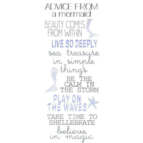 Mermaid Advice  Black Modern Wood Framed Art Print by Kimberly, Allen