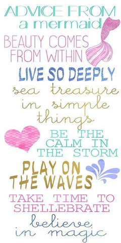 Advice from a Mermaid Black Ornate Wood Framed Art Print with Double Matting by Kimberly, Allen