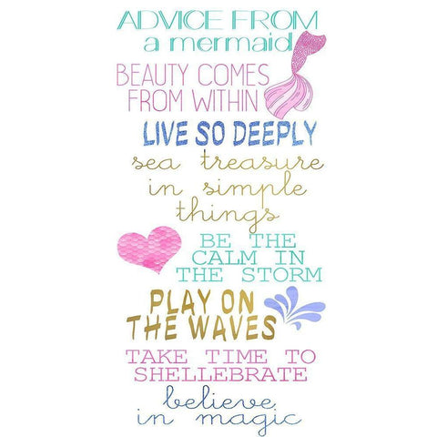 Advice from a Mermaid Black Modern Wood Framed Art Print by Kimberly, Allen