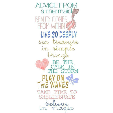 Mermaid Advice v3 Black Modern Wood Framed Art Print by Kimberly, Allen