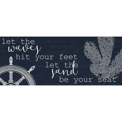 Let the Waves Black Modern Wood Framed Art Print by Kimberly, Allen