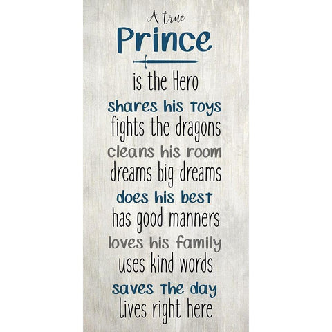 A True Prince Black Modern Wood Framed Art Print by Kimberly, Allen