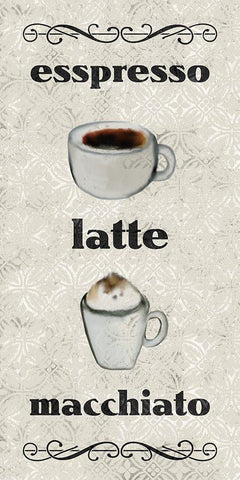 Coffee Life 1 White Modern Wood Framed Art Print with Double Matting by Kimberly, Allen