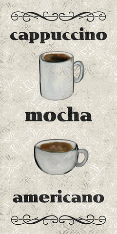 Coffee Life 3 White Modern Wood Framed Art Print with Double Matting by Kimberly, Allen