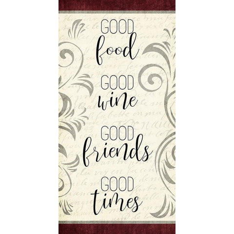 Good Wine 1 Black Modern Wood Framed Art Print with Double Matting by Kimberly, Allen