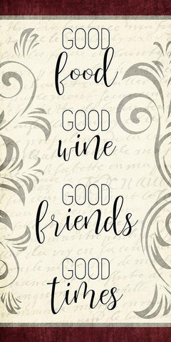 Good Wine 1 White Modern Wood Framed Art Print with Double Matting by Kimberly, Allen