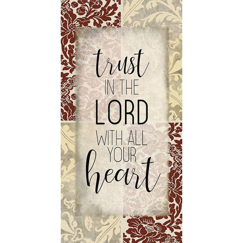 Trust in the Lord 1 White Modern Wood Framed Art Print by Kimberly, Allen