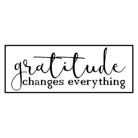 Gratitude Changes v2 Black Modern Wood Framed Art Print with Double Matting by Kimberly, Allen