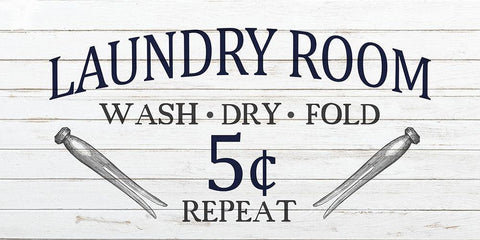 Laundry Room White Modern Wood Framed Art Print with Double Matting by Kimberly, Allen